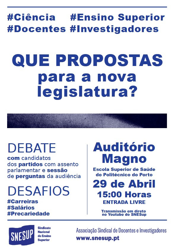Teresa Summavielle (@tsummavielle) on Twitter photo Que políticas para a Ciência? dia 29 de Abril às 15:00h venha fazer perguntas aos representantes dos partidos.
<a href="/SNESup_ASDI/">SNESup-ASDI</a> Que políticas para a Ciência? dia 29 de Abril às 15:00h venha fazer perguntas aos representantes dos partidos.
<a href="/SNESup_ASDI/">SNESup-ASDI</a>