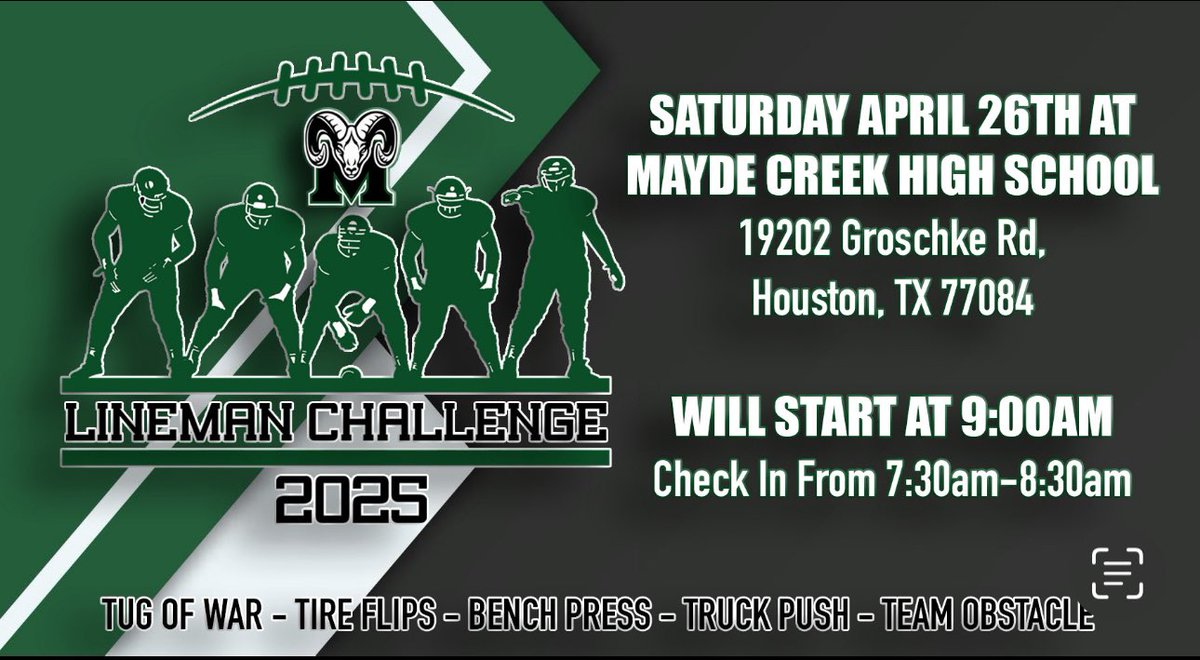 Come out today and support our big guys as they compete! There will be food trucks, concessions, music, and football — don’t miss it! BEAT US THERE!!

 #CreekMayde