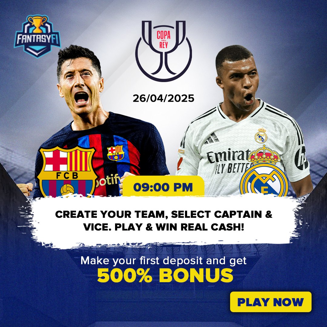 FantasyFi_'s tweet photo. 𝗘𝗹 𝗖𝗹á𝘀𝗶𝗰𝗼 𝗦𝗵𝗼𝘄𝗱𝗼𝘄𝗻! 🔥

Create your line up now on FantasyFi and make multiple teams to win even BIGGER

𝗛𝗼𝘄 𝘁𝗼 𝗘𝗻𝘁𝗲𝗿:
🏟 Create your team
🎯 Choose a Captain &amp; Vice
🎯 Play &amp; Win🏆

𝗣𝗹𝗮𝘆 𝗛𝗲𝗿𝗲: https://t.co/thYWJC3yWz

#FantasyFi #FootballFun https://t.co/QCRVqV90cS