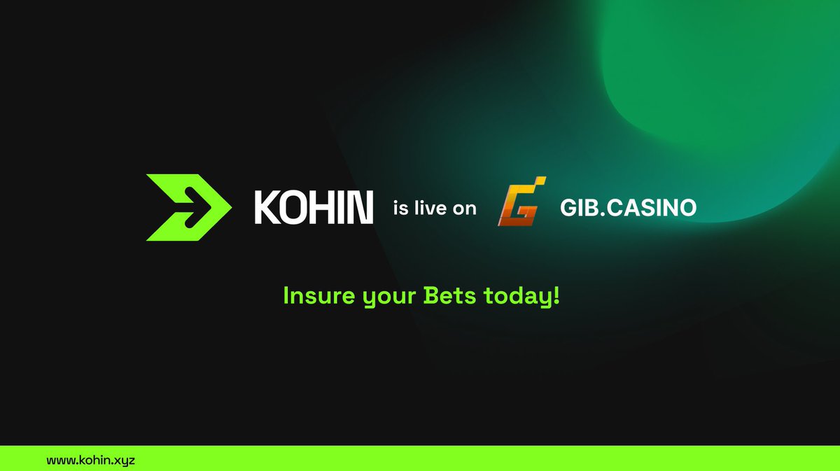 GIBISBIG's tweet photo. We are proud to announce out partnership with @kohinxyz 

You can now Insure your bets on GIB Casino.

Try it out ——> https://t.co/U0Frz73JSh https://t.co/qfi1fEackm