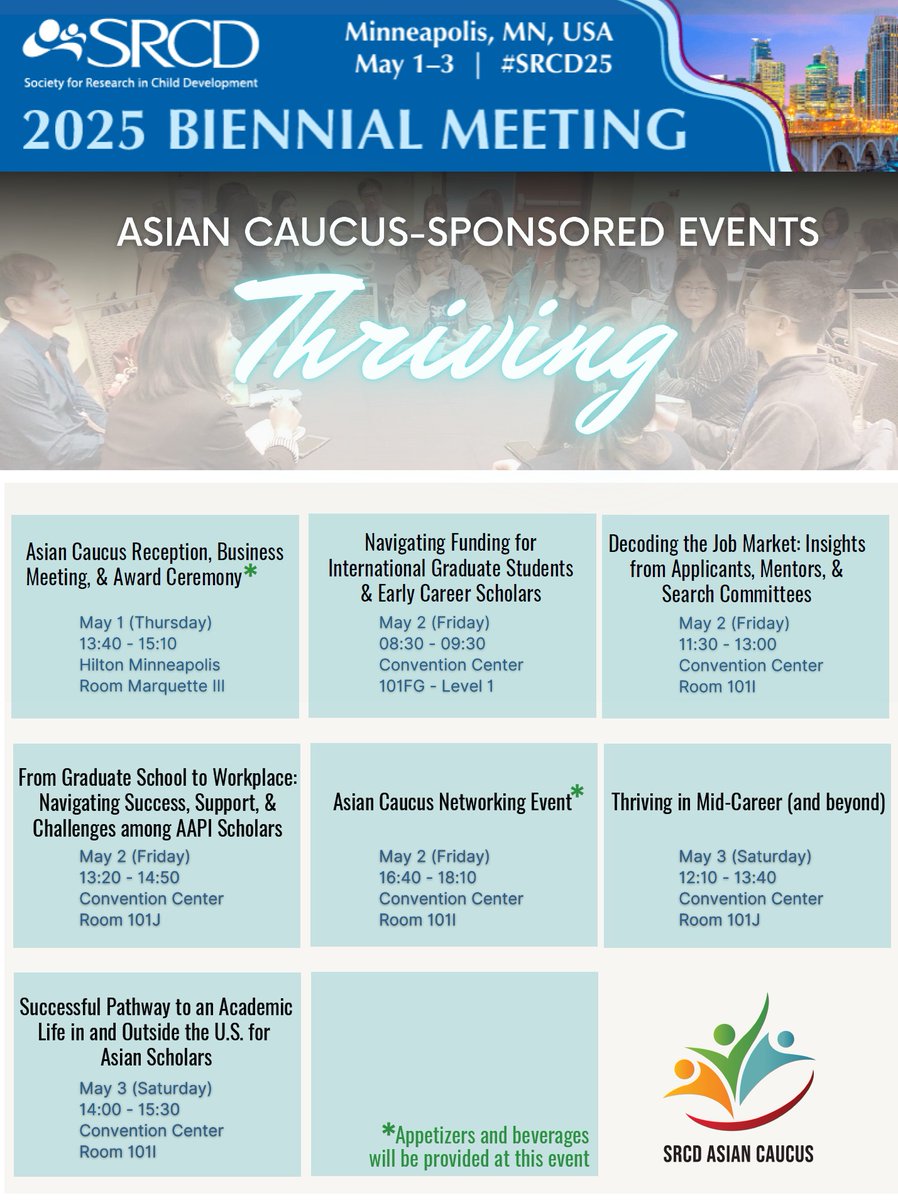 SRCD Asian Caucus (@srcdasiancaucus) on Twitter photo 🌟 Excited for the <a href="/SRCDtweets/">Society for Research in Child Development</a> 2025 Biennial!
Join us for Asian Caucus-sponsored events as we share insights on thriving as scholars, navigating funding, building careers, and creating community.
#SRCD25 #AsianCaucus #Thriving 🌟 Excited for the <a href="/SRCDtweets/">Society for Research in Child Development</a> 2025 Biennial!
Join us for Asian Caucus-sponsored events as we share insights on thriving as scholars, navigating funding, building careers, and creating community.
#SRCD25 #AsianCaucus #Thriving