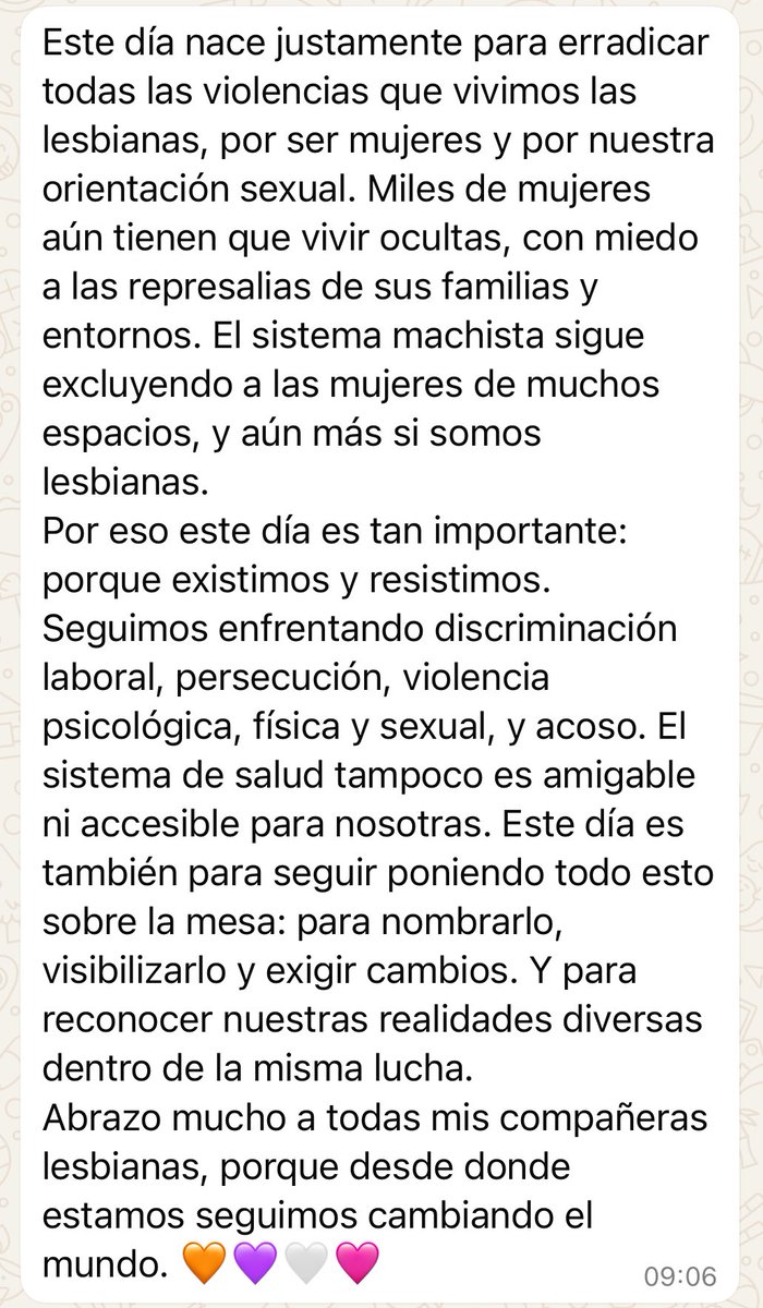 En el día de la Visibilidad Lésbica, por <a href="/SofiaBrito93/">Sofía Brito 🏳️‍🌈</a> 

#visibilidadlesbica 

Lectura recomendada.