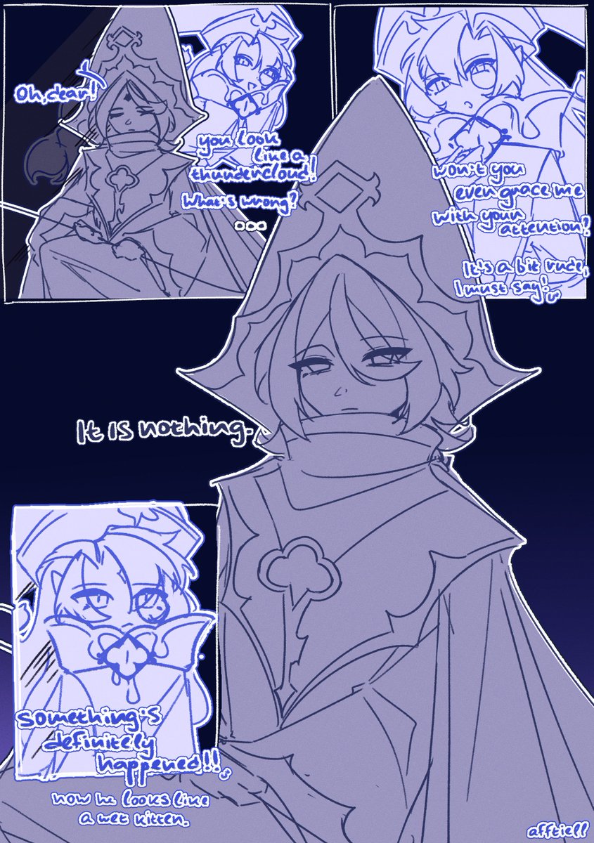 afftiell's tweet image. tricks and treats
lil comic based off my hc that children are smilks soft spot, and whenever he sees sad child he will perform tricks to cheer them up! but sometimes he uses his "tricks and treats" tactic not only for children
#shadowmilkcookie #purevanillacookie #shadowvanilla