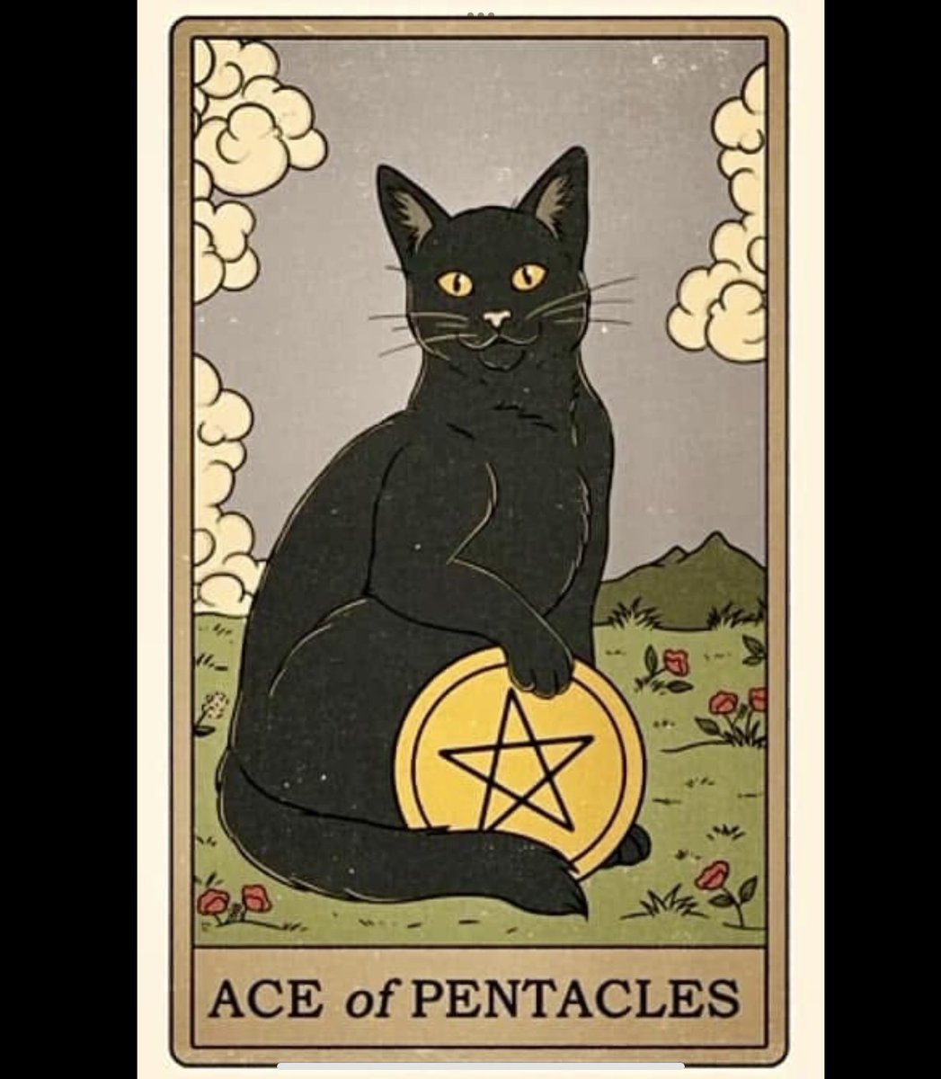 ScorpioLisaM's tweet image. #TarotCardOfTheDay is the #AceOfPentacles by Thiago Correa. #tarot #tarotcards #Caturday