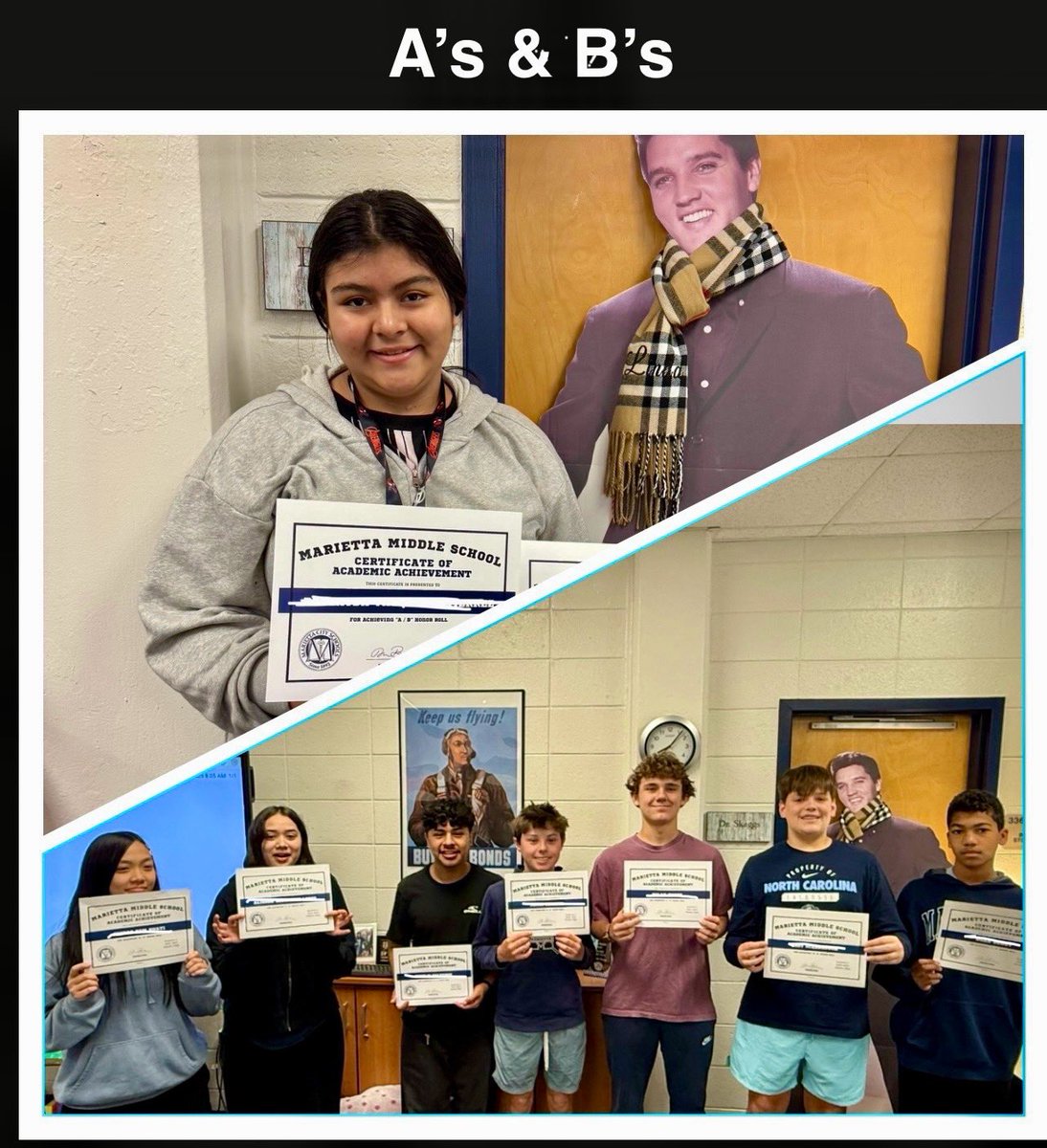 Congratulations to my homeroom students that slayed their Quarter 3 report cards with All A’s and A’s and B’s! So proud of you all! 🍎