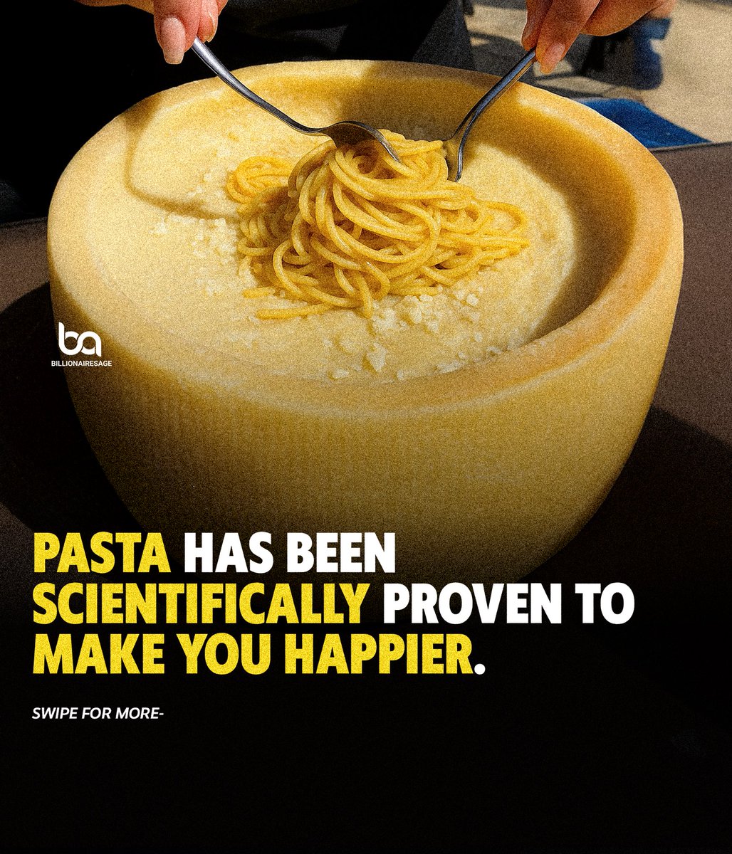 Billionairesage's tweet photo. Pasta makes you happy. https://t.co/tJdhwQ0Cjx