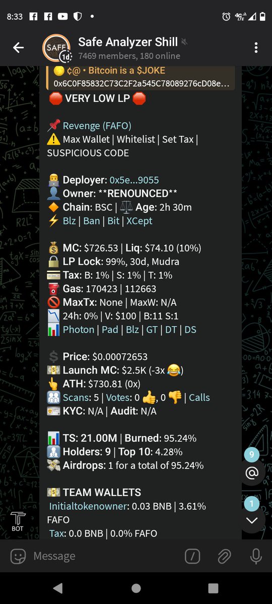 Toastenomics's tweet photo. Only risk is very low LP because it's brand new nano cap designed for maximum gains over LONGTERM! Heheh lfg! ๐ก (Nfa)
#REVENGETRADE #FAFO #Bitcoin https://t.co/xzkJFUWHC4