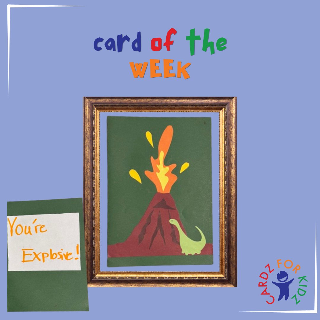 cardzforkidz's tweet image. #CardOfTheWeek: This explosive card packs a punch of creativity! With a dinosaur and a volcano, it’s a lava-ly way to say ‘You’re amazing!’ Let’s keep the fun rolling and spread more joy with every card! #CreativeCards #SpreadJoy #EveryCardCounts #CardMaking