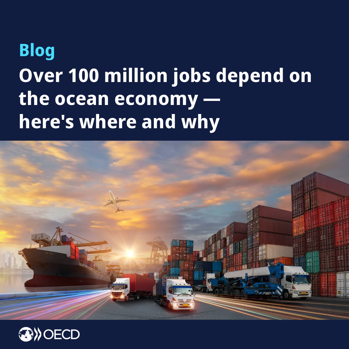 OECD's tweet image. Over 100 million jobs depend on the ocean.
60% are in marine & coastal tourism with Asia-Pacific leading. But ocean work is changing fast.
Automation, renewables & shifting skills are reshaping the blue economy.
Learn more: brnw.ch/21wSeLt