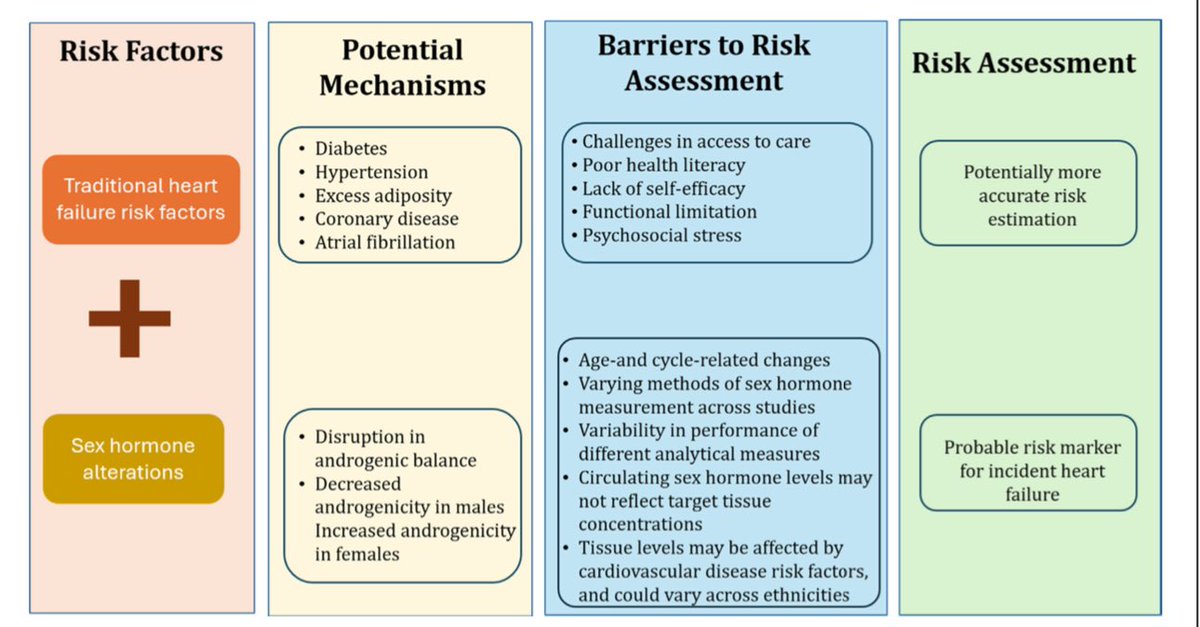 Alfonso Valle (@vallealfonso) on Twitter photo 🔴Sex Hormones & Heart Failure Risk
New insights from <a href="/JACCJournals/">JACC Journals</a>: Sex hormones influence HF risk across sexes via complex biological pathways. Let’s dive into the mechanisms & clinical implications.
#HeartFailure #CardioTwitter #MedTwitter
👉Heart failure affects ~6.7M adults 🔴Sex Hormones & Heart Failure Risk
New insights from <a href="/JACCJournals/">JACC Journals</a>: Sex hormones influence HF risk across sexes via complex biological pathways. Let’s dive into the mechanisms & clinical implications.
#HeartFailure #CardioTwitter #MedTwitter
👉Heart failure affects ~6.7M adults
