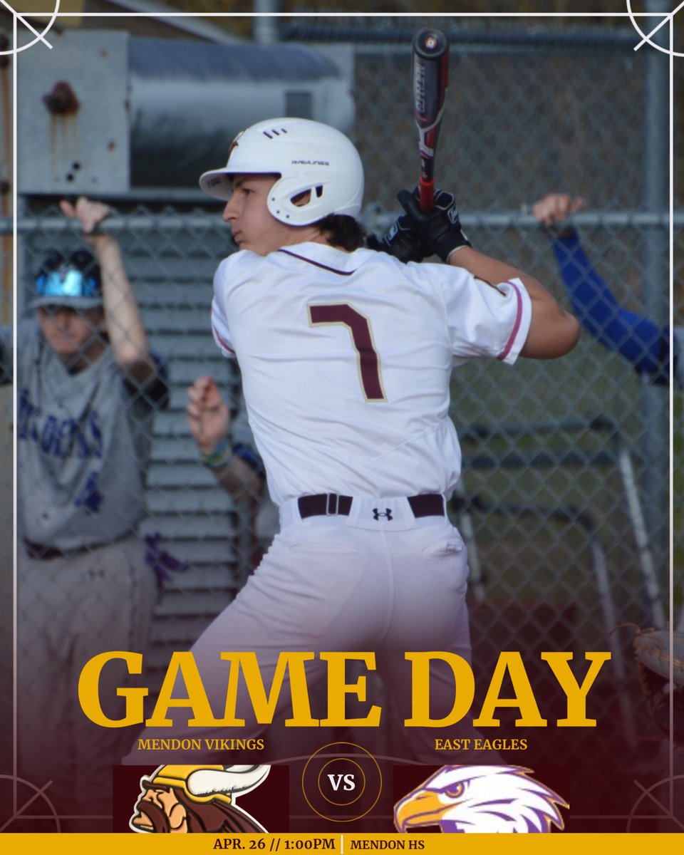 Pittsford Mendon Viking Baseball (@mendonvikinbase) on Twitter photo GAMEDAY!
VIKINGS HOST EAST! 1PM!
<a href="/PCSDAthletics/">Pittsford Athletics</a> <a href="/PickinSplinters/">Paul Gotham</a> <a href="/PrimetimeBall_/">Primetime585⭕️</a> <a href="/gametime585/">thejmacshow</a> <a href="/jjDandC/">James A. Johnson</a> <a href="/baseballsectv/">Section V Baseball</a>
#GoVikings #ChampionshipEffort #Different GAMEDAY!
VIKINGS HOST EAST! 1PM!
<a href="/PCSDAthletics/">Pittsford Athletics</a> <a href="/PickinSplinters/">Paul Gotham</a> <a href="/PrimetimeBall_/">Primetime585⭕️</a> <a href="/gametime585/">thejmacshow</a> <a href="/jjDandC/">James A. Johnson</a> <a href="/baseballsectv/">Section V Baseball</a>
#GoVikings #ChampionshipEffort #Different