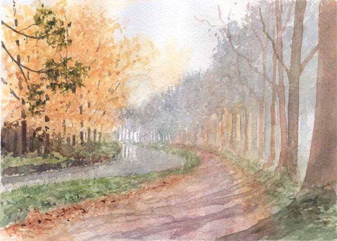 Canal du MIDI, watercolour on Saunders Waterford High White NOT paper.     #sketchbook #urbansketcher #urbansketchers #sketch #urbansketch #sketchtravel #usk #akirk54 #landscapepainting  #watercolour #thedailysketch  #drawing