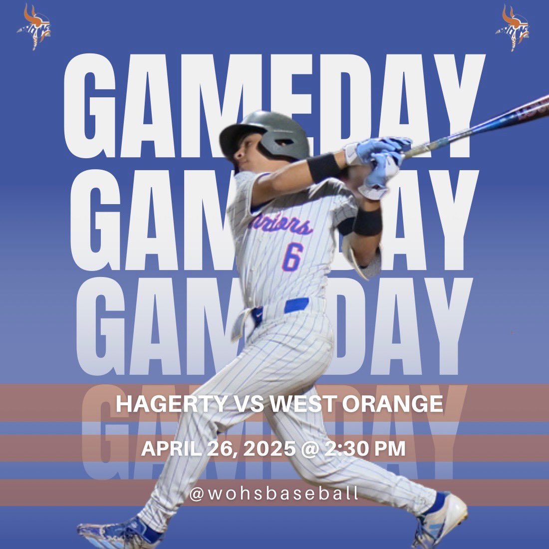 GAMEDAY

The season is on the line.
Hagerty vs. West Orange
Saturday, April 26 | 2:30 PM | 
HOME at West Orange High School

After splitting the first two games, it all comes down to this. One game. One goal. Win and advance.

We need YOU there! Pack the stands, bring the energy,