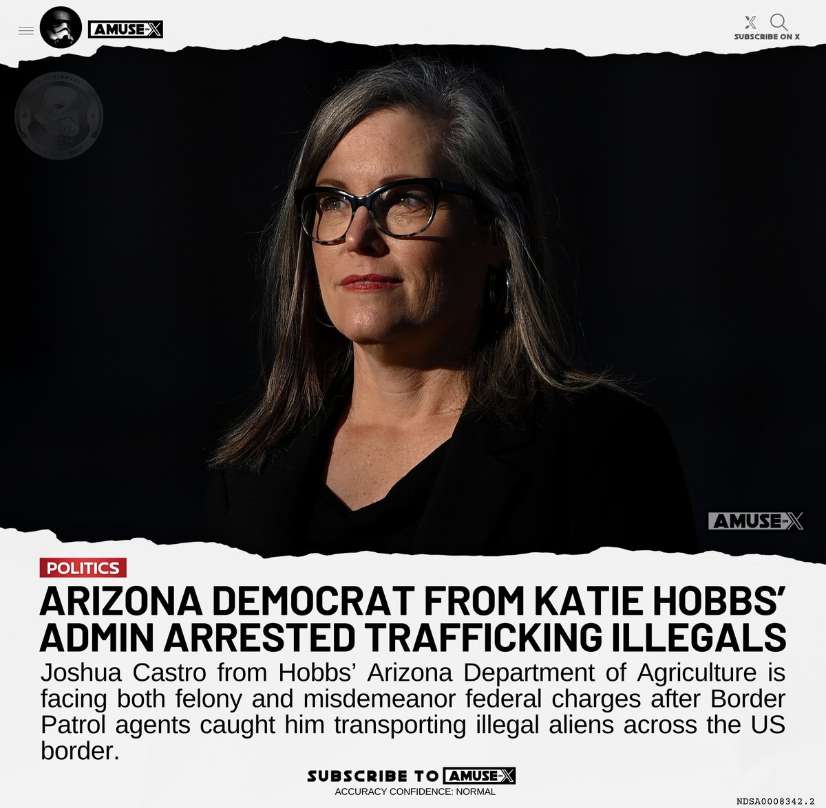 CLOSED BORDER: Another Democrat has been arrested for trafficking illegal aliens across the border. Joshua Castro, an inspector in Gov. Katie Hobbs' Arizona Department of Agriculture has been arrested smuggling illegals across the border multiple times. How deep does the