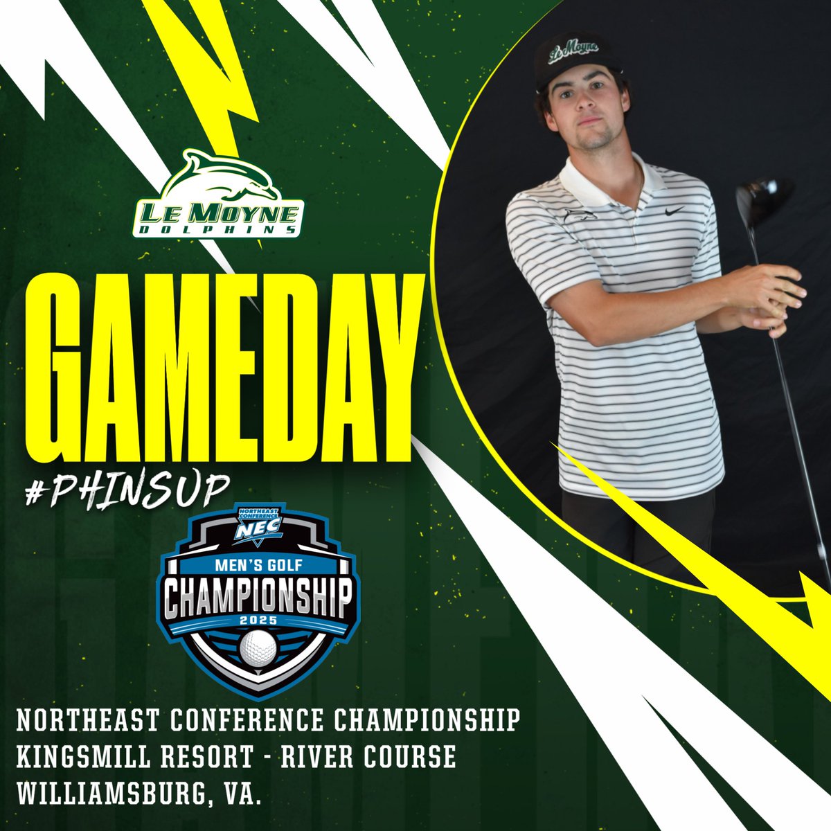 We’re in a tie for fourth place heading into the final round of the conference championship!

🆚 Northeast Conference Championship - Day Three
⛳️ Kingsmill Resort’s River Course – Williamsburg, Va.
📊scoreboard.clippd.com/tournaments/23…
Round 2📜: lemoynedolphins.com/news/2025/4/25…