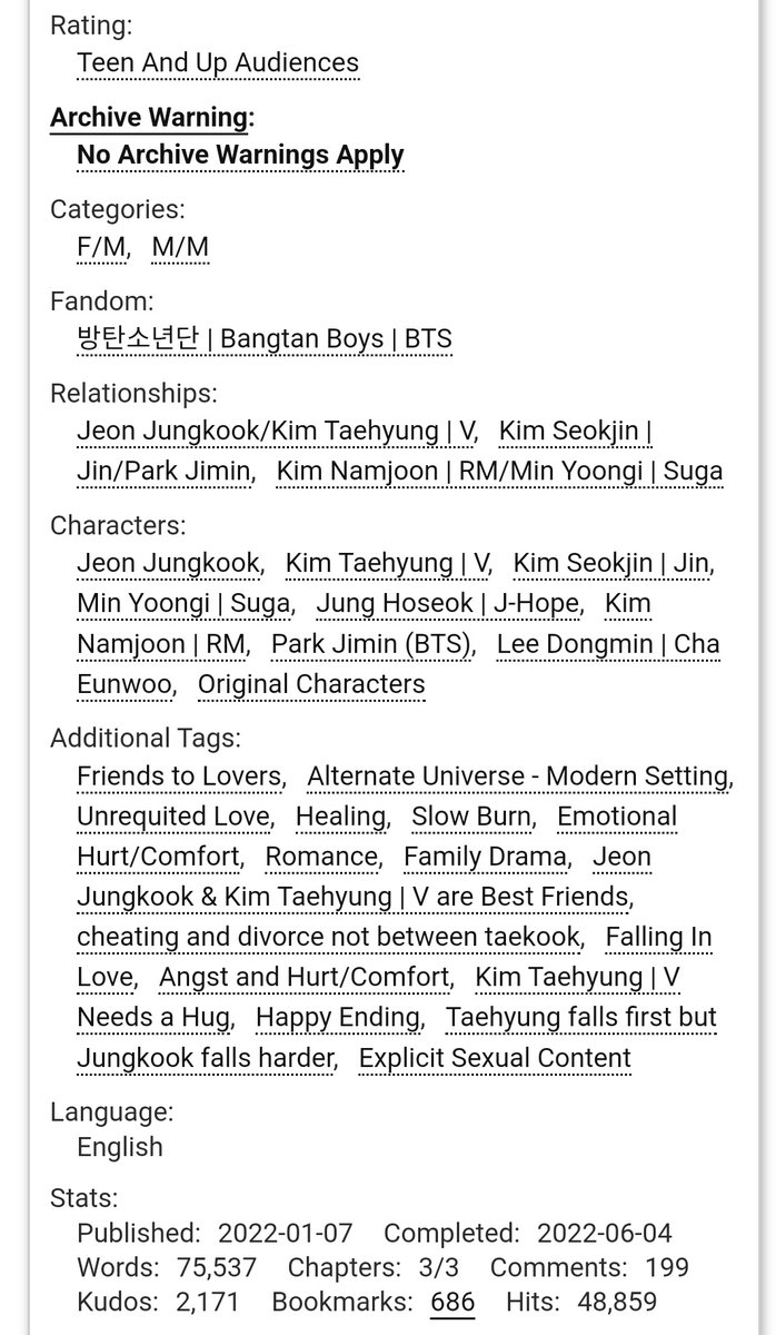 Complete Taekook AU and Ao3 Fic Rec Thread 🖤 tweet media