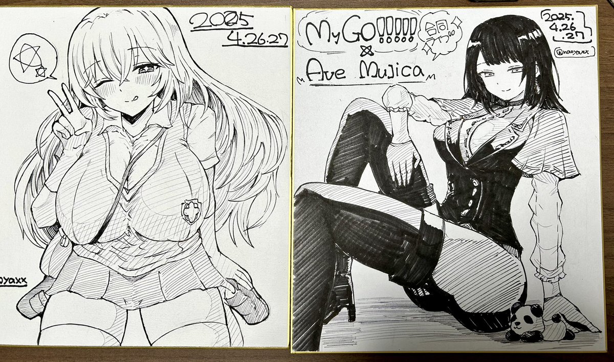 今日マイムジライブに誘ってくれた友達に色紙描いて行ったよ!
好きなキャラとのことで海鈴と食蜂さん描いた😀 