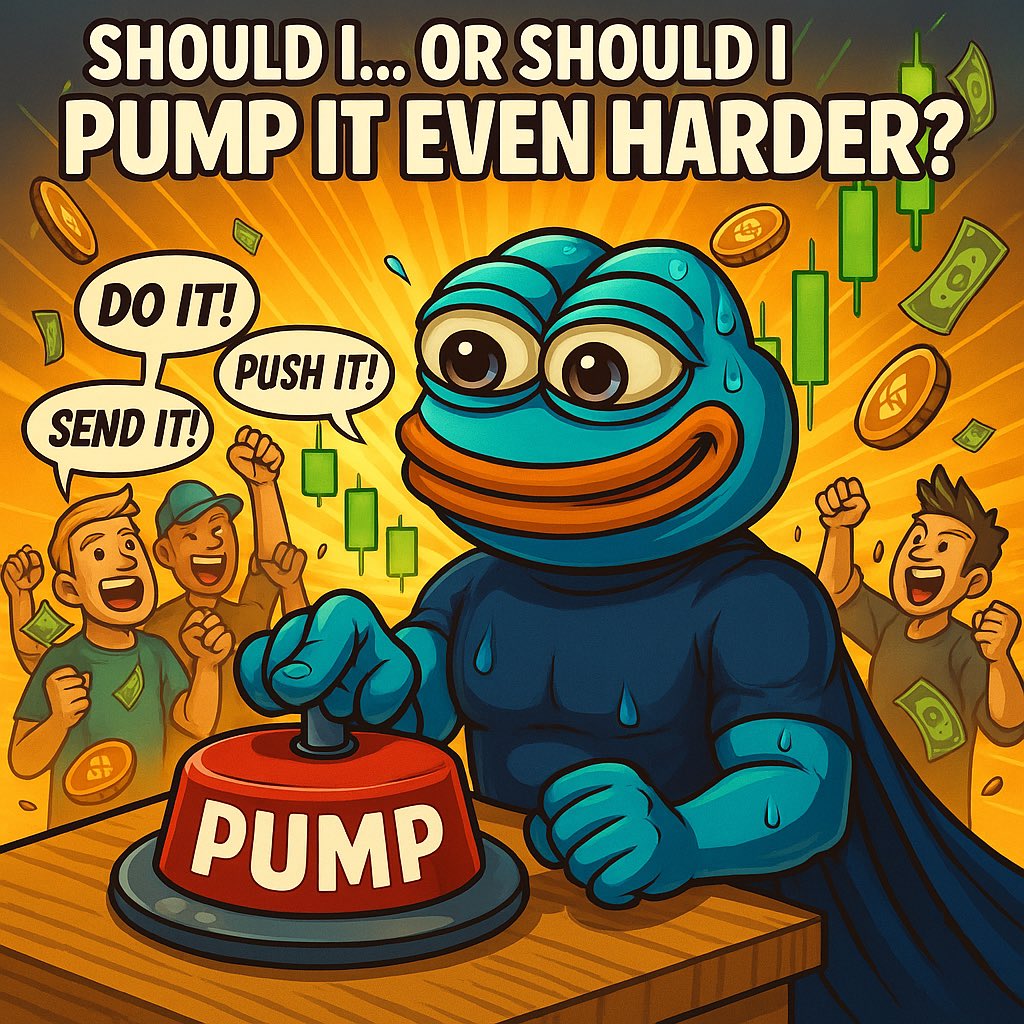 BrettPepeCoin's tweet photo. BrettPepe’s finger is trembling…
One push… and it’s OVER for the bears.
Charts go vertical. Community goes wild.

Should he?
Or should he PUMP it even harder?

$BRTPP isn’t a meme anymore.
It’s a movement. It’s a rocket.
And it’s just getting started.

#BrettPepe #BRTPP #PumpIt #CryptoDegens #MemeCoinSeason
#SendIt #ToTheMoon #BSCGems #Next100x #BullishVibes 🚀🔥📈