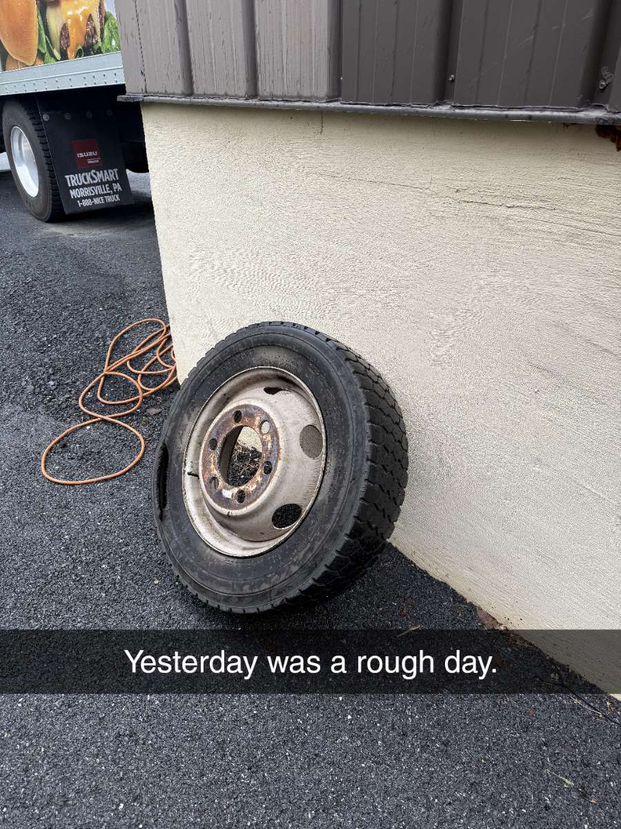 Tire go boom. Pants go brown.