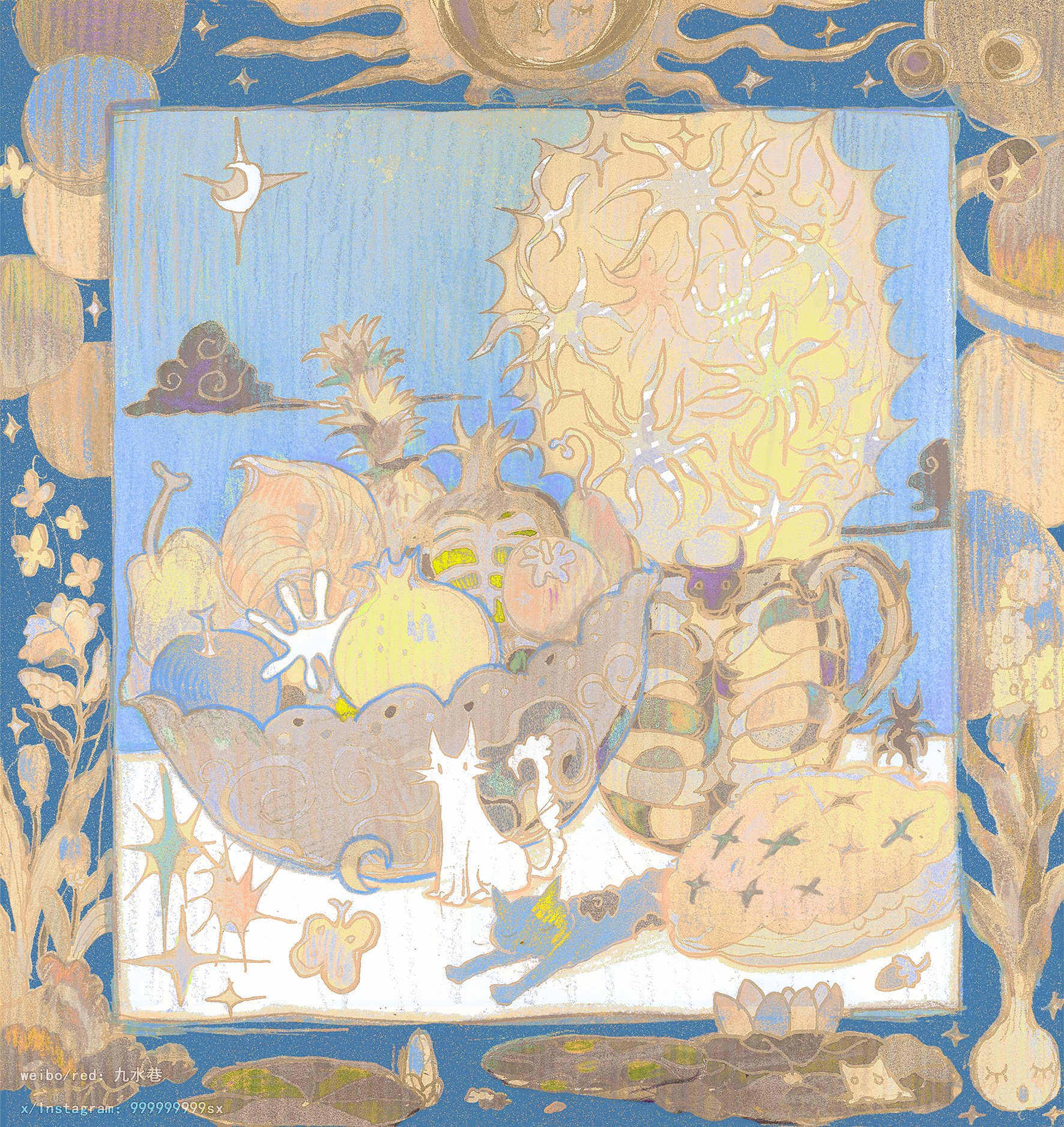 水森亜土作 版画「HAINAHO～」 | 水森亜土のおもちゃ箱画廊 official