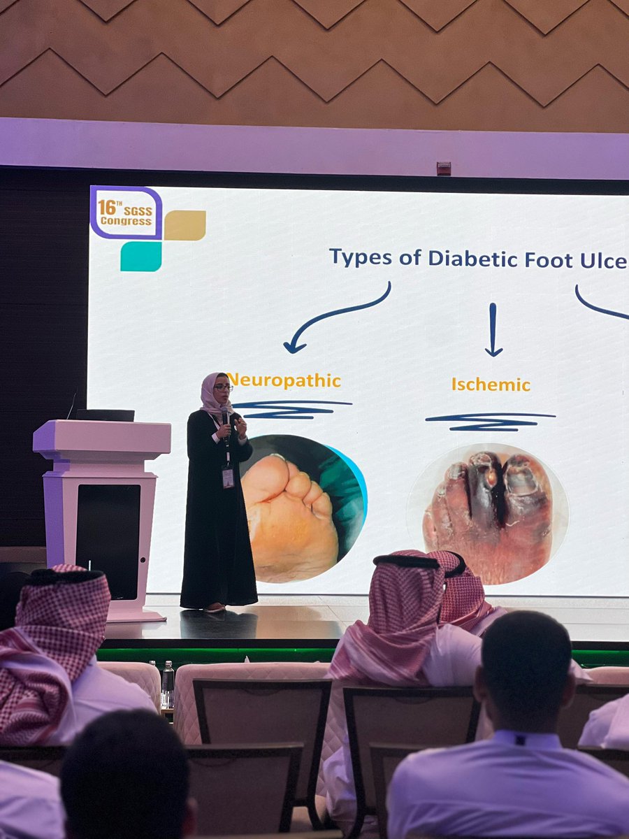 "Diabetic Foot Wound Management" by Dr. Nasibh Alharbi Modern approaches to healing challenging diabetic ulcers and preventing recurrences.

 #SGSS16 #SGSS2025