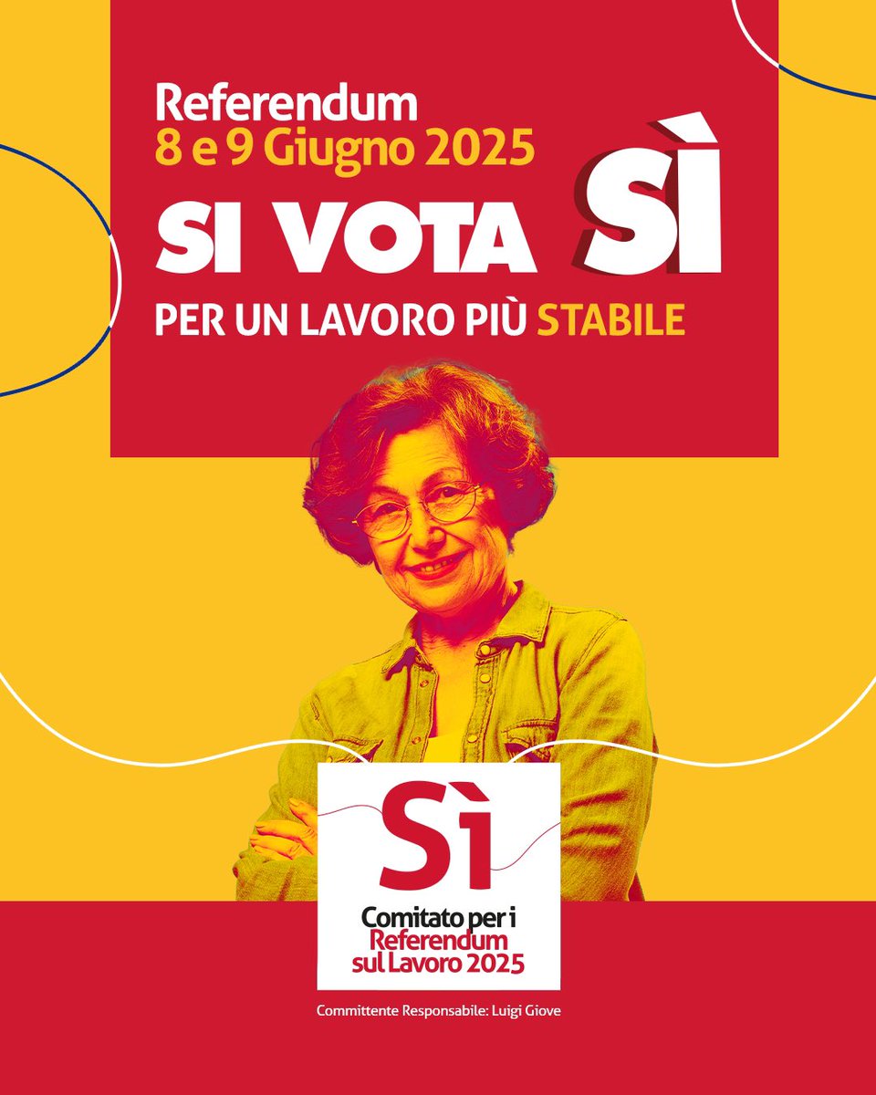 Per un lavoro più stabile, l’8 e 9 giugno al #Referendum2025 VOTA SÌ
 
#insiemeperilreferendum #Lavoro #Diritti #Cittadinanza #CGIL