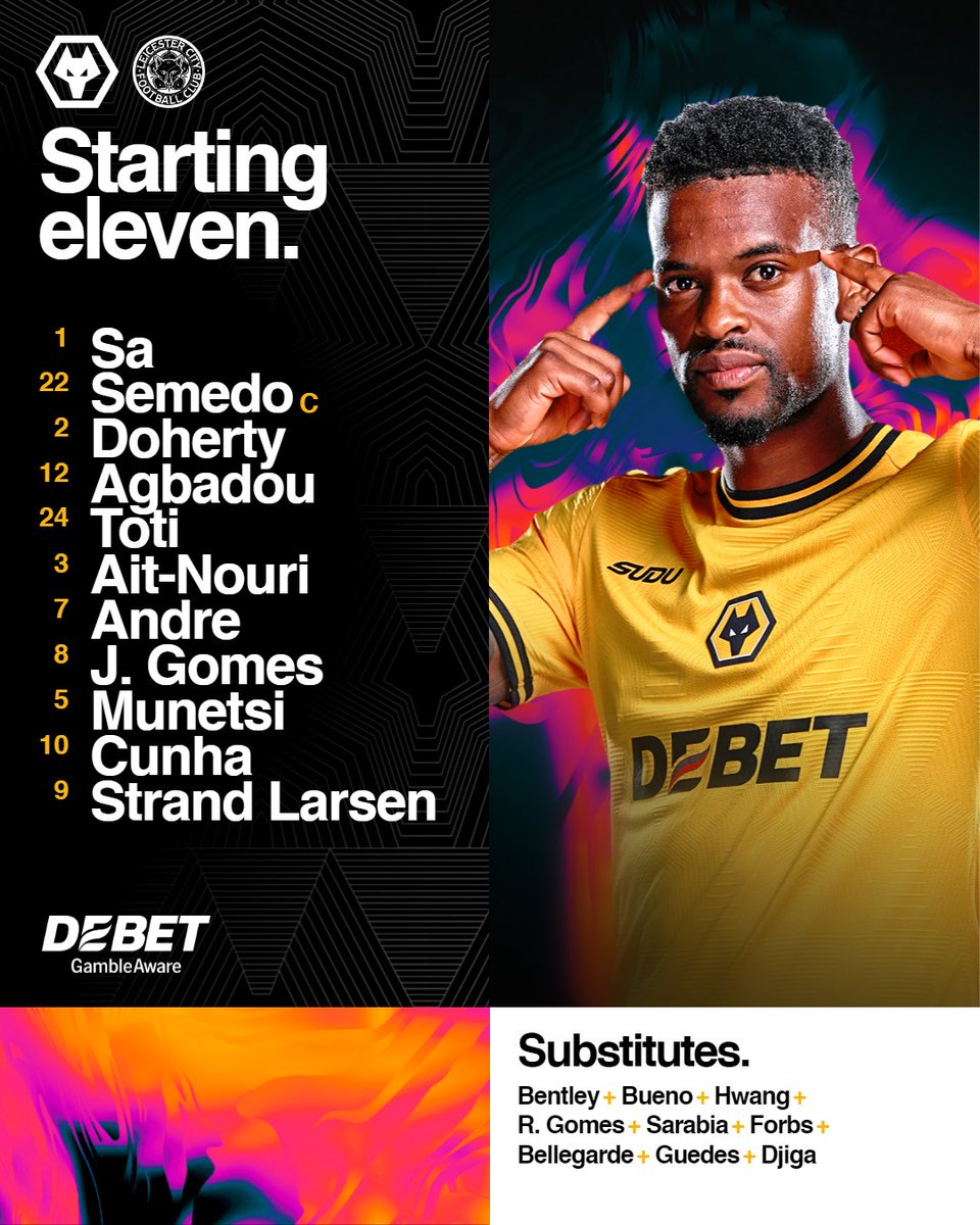 ✌️ Two changes from #MUNWOL 
➡️ Sa and Doherty are into the starting XI

How we line-up to face <a href="/LCFC/">Leicester City</a>. 

🐺📋