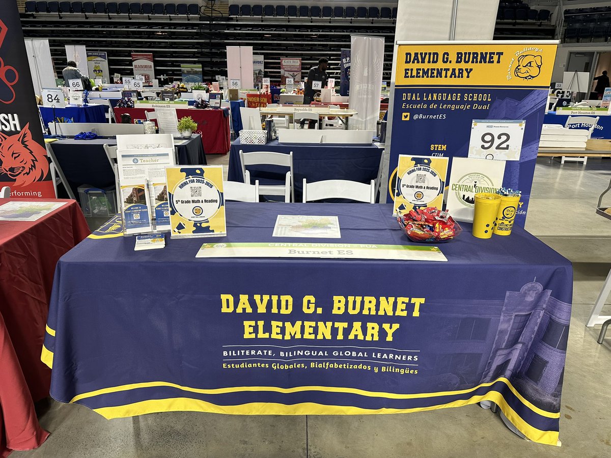 Just looking for 1 more <a href="/BurnetES/">Burnet Elementary</a> bulldog! Join me at the <a href="/HoustonISD/">Houston ISD</a> job fair today at Delmar Field House until 12 pm! 🎉⭐️