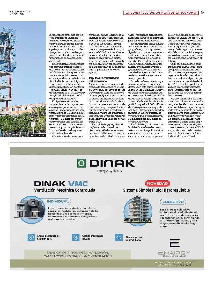 🏗️ Responder el desafío habitacional: la hoja de ruta del Gobierno de Canarias 🏠

✅ Licencias de obra en menos de 6 meses
✅ Impulso a la construcción industrializada
✅ Colaboración pública-privada y con ayuntamientos

Nuestro objetivo: acelerar proyectos para que cada familia