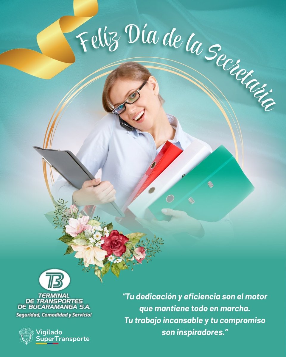 Feliz día, a todas aquellas bellas personas, quienes con su gran labor, impulsan el desarrollo de nuestra empresa.
.
#TerminalBucaramanga #TerminalDeTransportes #DiadelaSecretaria