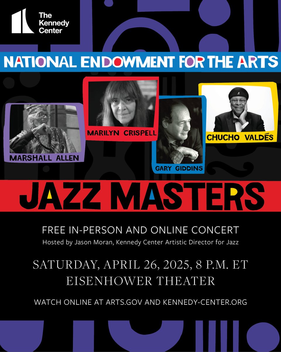 Jazz at Lincoln Center (@jazzdotorg) on Twitter photo JALC is joining @neaarts and <a href="/kencen/">The Kennedy Center</a> to celebrate Jazz Appreciation Month with a special live stream of the 2025 #NEAJazzMasters Tribute Concert TODAY, Saturday, April 26 at 8pm ET.
Tune in at jazz.org JALC is joining @neaarts and <a href="/kencen/">The Kennedy Center</a> to celebrate Jazz Appreciation Month with a special live stream of the 2025 #NEAJazzMasters Tribute Concert TODAY, Saturday, April 26 at 8pm ET.
Tune in at jazz.org