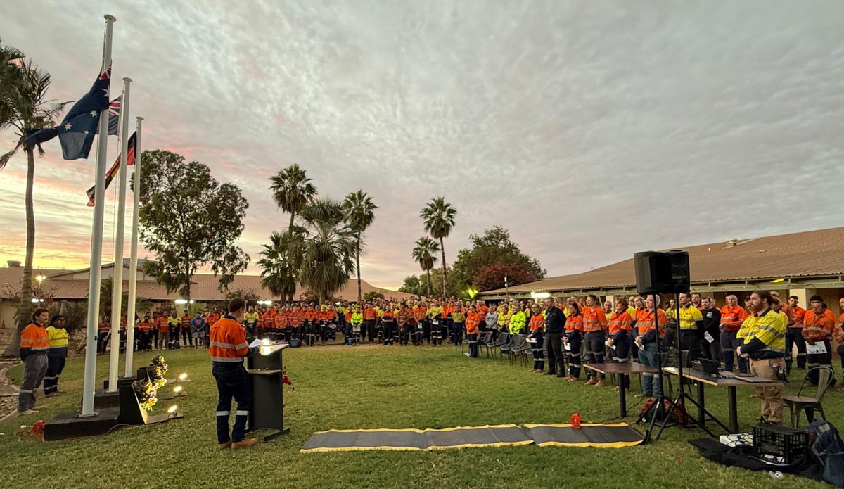 ANZAC service at #Telfer site at 5:30am