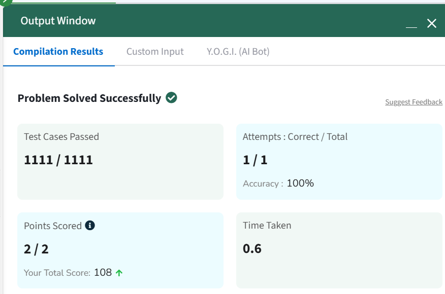 Shashank8839's tweet photo. 🚀 Day 28 of #gfg160 – @geeksforgeeks   Find Number of Occurrences (Binary Search 💥)
#geekstreak2025 
Today’s DSA problem tested my binary search mastery 🧠#gfgchallenge #dsaprep #binarysearchmagic
#techjourney #problemofthday #techwithshashank #frontenddeveloper https://t.co/XKGQTvPjEH