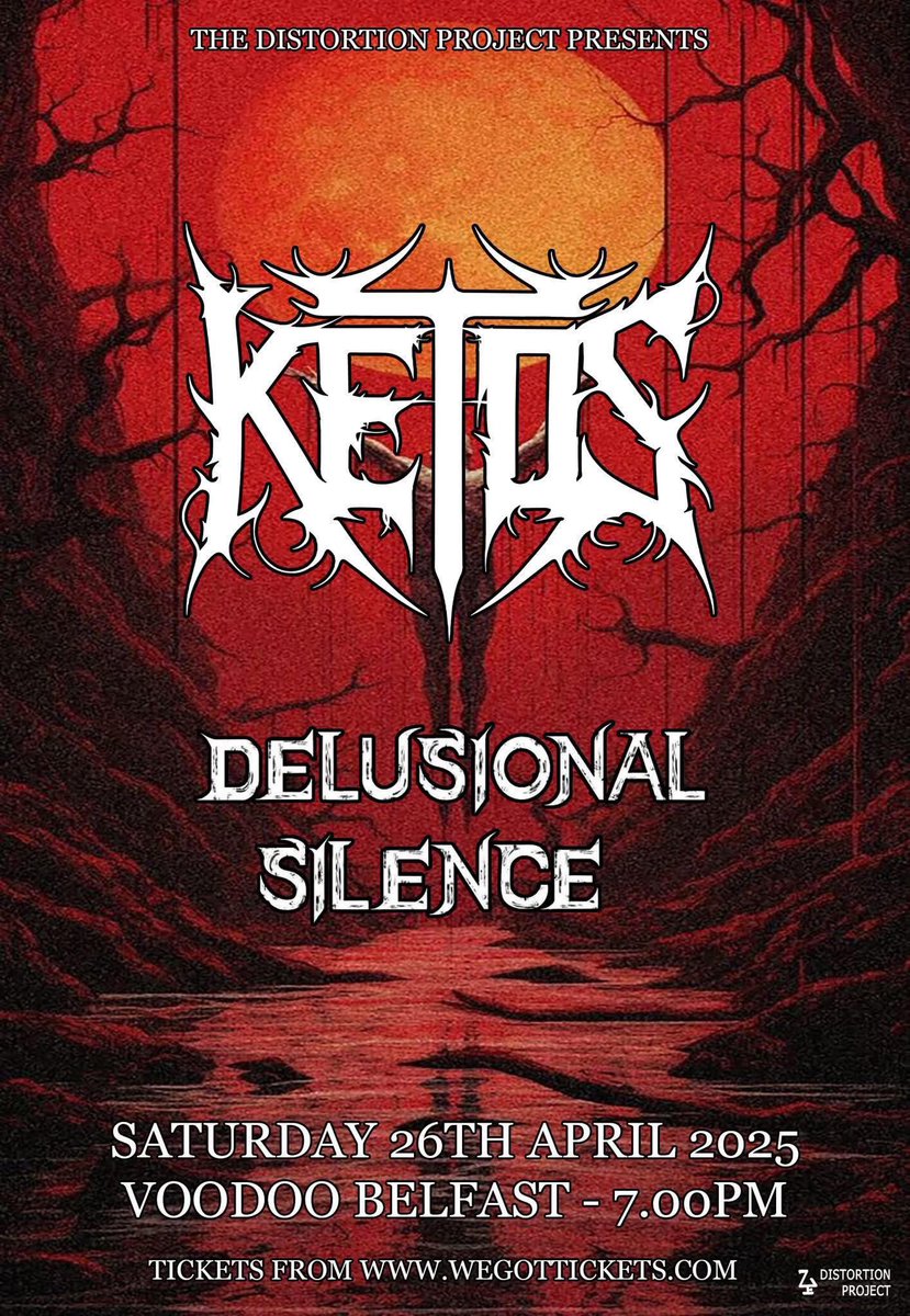 🩸 FINAL CALL FOR TONIGHT! 🩸

Tickets will be on sale until around 5pm and you can pay on the door after that’s £8.00 - cash and card. Let’s do this!

🎟️ Tickets: wegottickets.com/event/654531

Stage times: 

Doors 7.00pm - Voodoo
Delusional Silence: 7.45 - 8.15
Ketos: 8.40 - 9.30