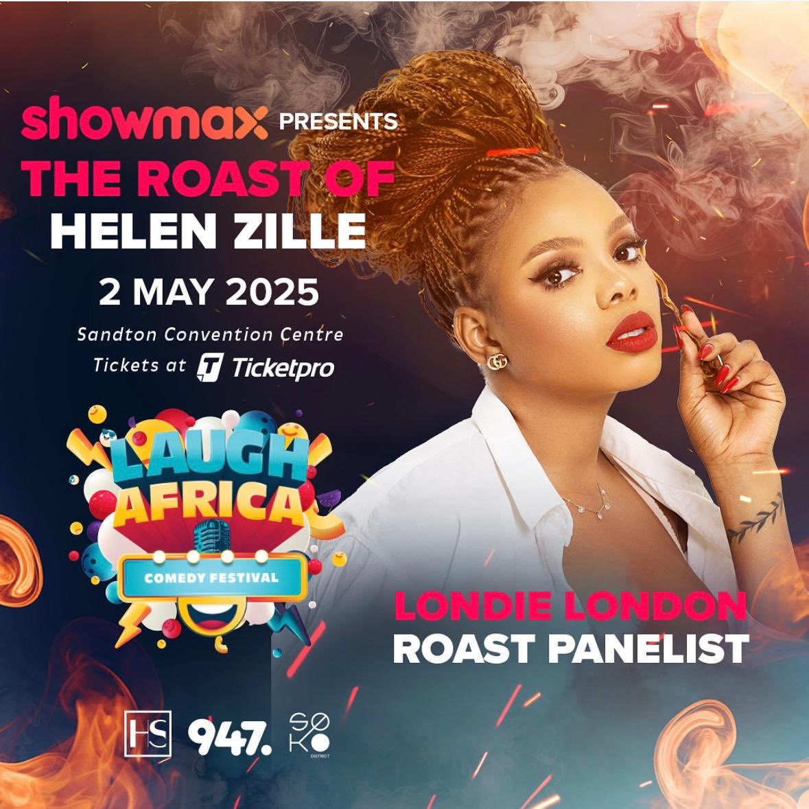 Guysss!!!🤭 I’m part of the #ShowmaxRoastofHelenZille send jokes asap lol