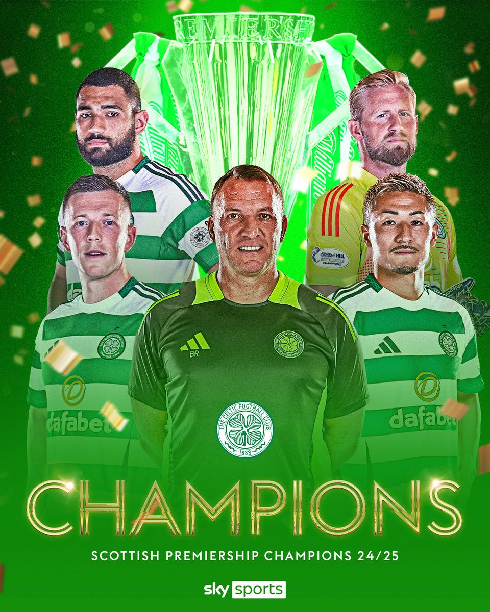 🏆 𝗖𝗘𝗟𝗧𝗜𝗖 𝗔𝗥𝗘 𝗖𝗛𝗔𝗠𝗣𝗜𝗢𝗡𝗦 𝗔𝗚𝗔𝗜𝗡!

Brendan Rodgers' side seal a fourth consecutive Scottish Premiership title after victory over Dundee United! Reaction &amp; analysis live now on <a href="/SkyFootball/">Sky Sports Football</a> 📺