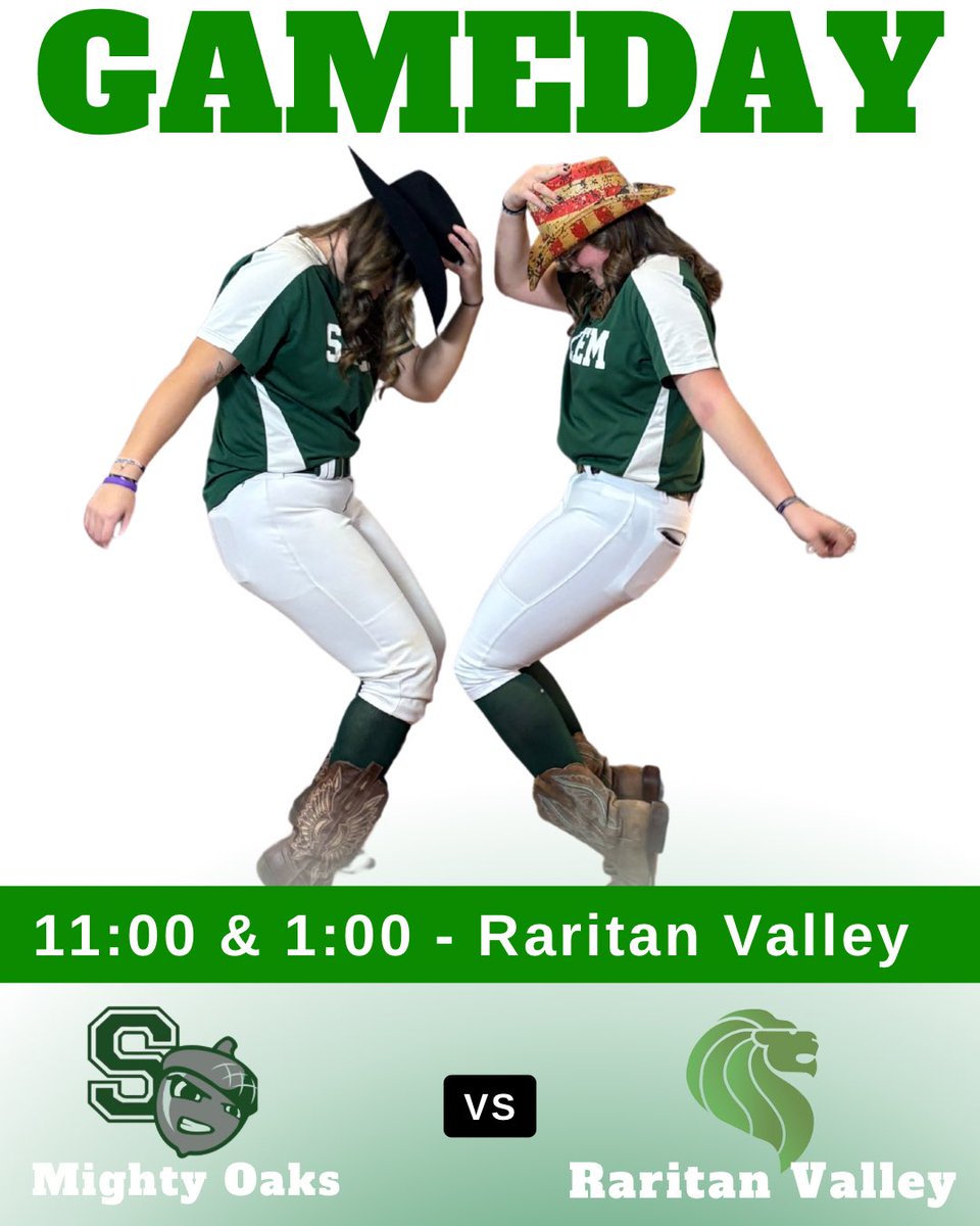 On the road, it’s GAME DAY! 🤠💪🥎

🆚:  Raritan Valley
⏰:  11:00 &amp; 1:00
📍: 118 Lamington Rd, Branchburg, NJ 08876
💻:  Watch Live: Game changer APP (Salem CC Mighty Oaks)