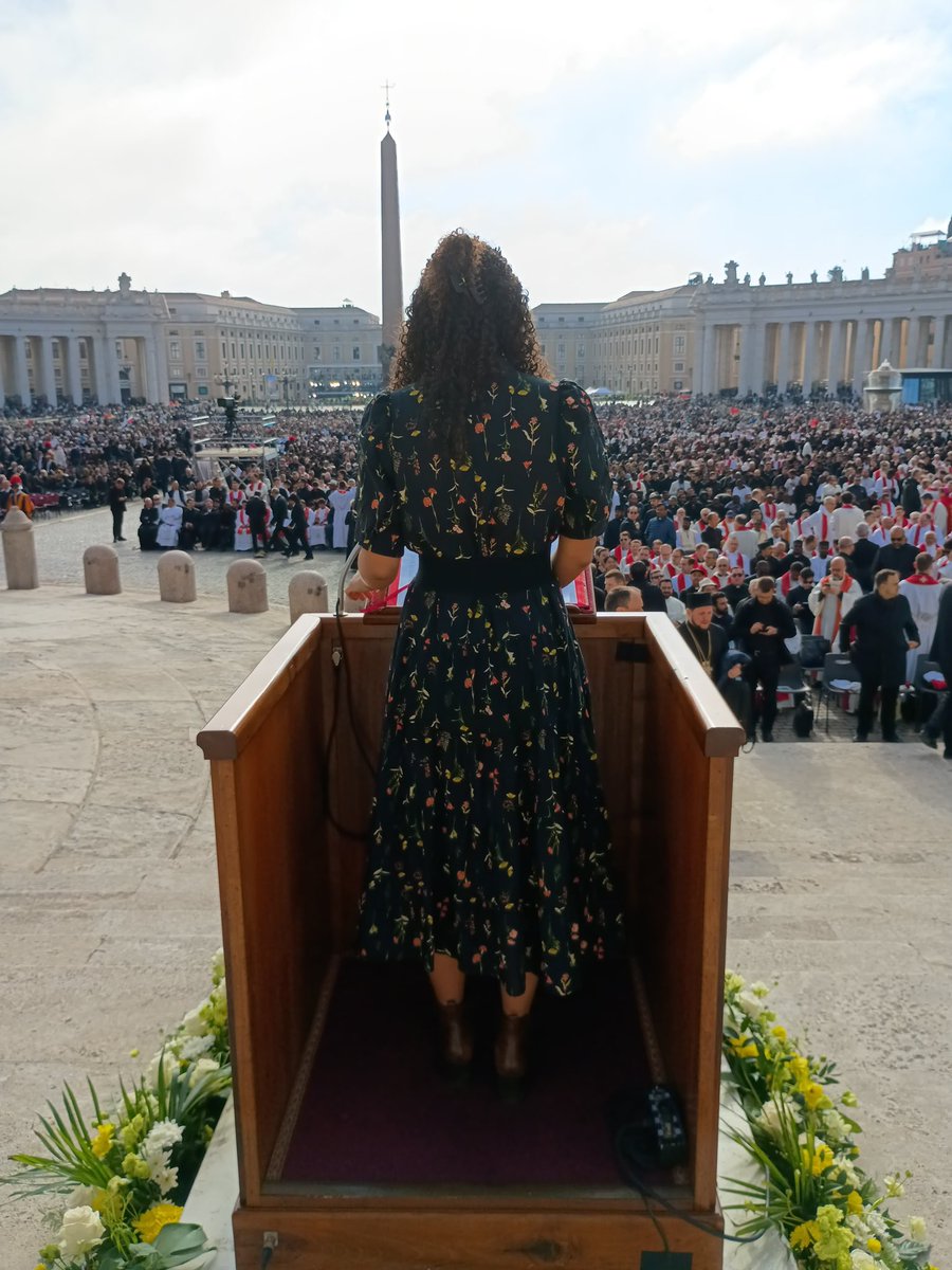 Gussie_Kielce's tweet image. Such an honor to bid a final farewell to Pope Francis by doing the first reading at his funeral Mass this morning in St. Peter’s Basilica.