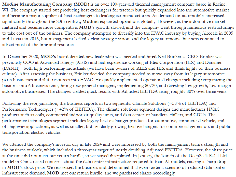 _iinvested's tweet photo. 1Q'25 SouthernSun Small Cap on $EXTR, $MOD

More fund letters here:
https://t.co/NM0463QOZj https://t.co/s8B8FIihsz