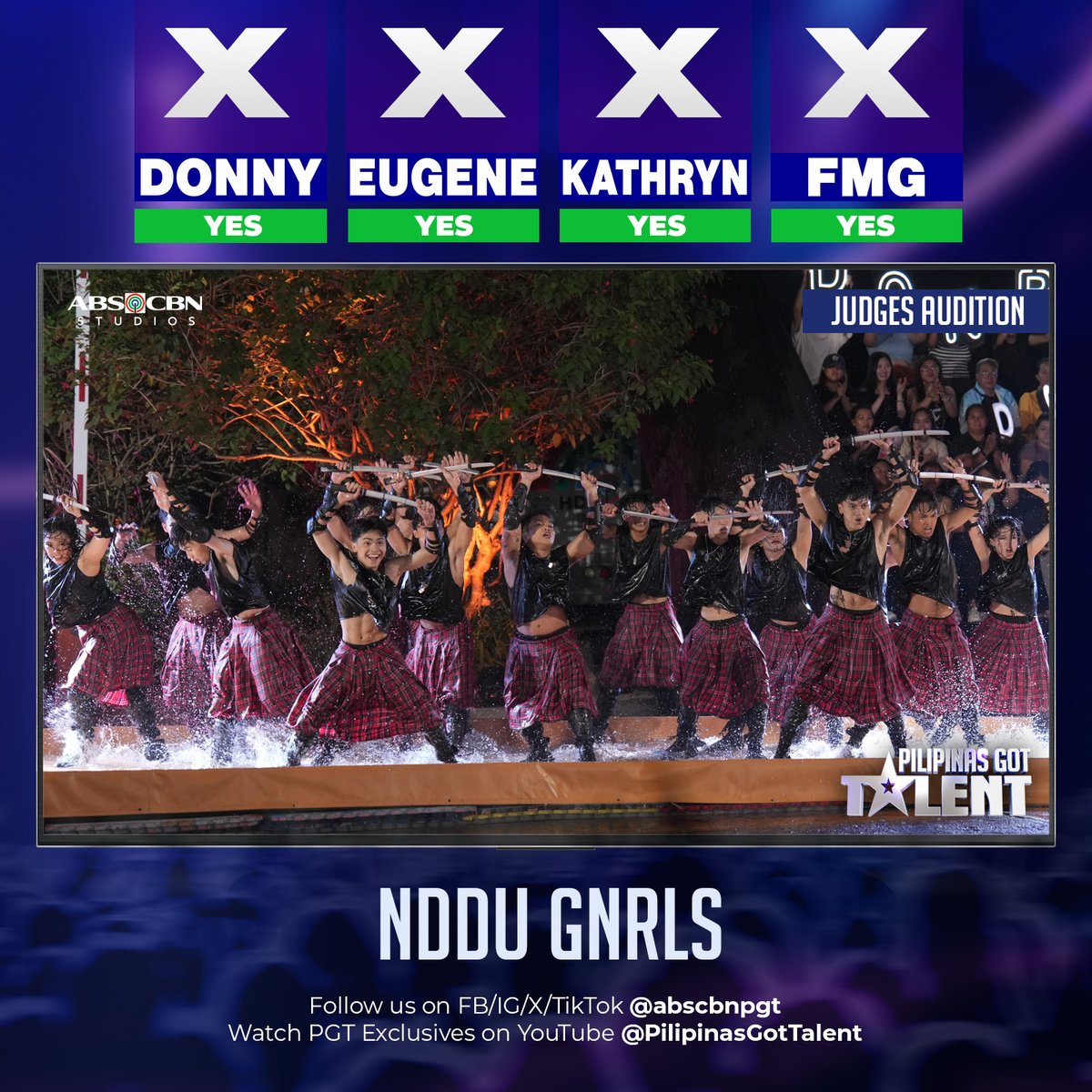 abscbnpgt's tweet photo. Saludo sa inyo, NDDU GNRLS! 🫡

#PilipinasGotTalent #PGT7Extra 
#PGT7 #ABSCBN #GotTalent https://t.co/sB8XVE7RG1
