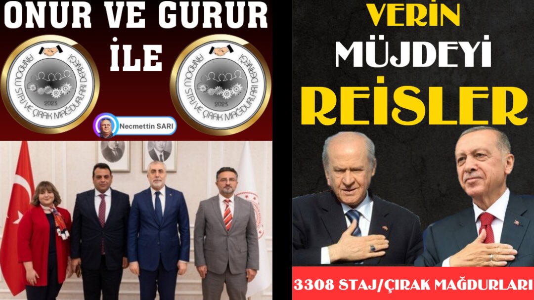 3308 mağduriyetine ak çözüm
<a href="/Akparti/">AK Parti</a>
Kandılmışlığımıza milli dokunuş <a href="/MhpTbmmGrubu/">MHP TBMM Grubu #MHP</a>
Sayın Devlet büyüklerimiz <a href="/Onuronal_/">Onur Önal</a>
Çözüm önerimize onay bekliyoruz
Sayın:
<a href="/RTErdogan/">Recep Tayyip Erdoğan</a> 
<a href="/dbdevletbahceli/">Devlet Bahçeli</a> 
<a href="/isikhanvedat/">Prof. Dr. Vedat Işıkhan</a>
Devletime Güveniyorum
#StajyerÇırakHakkınıAlacak