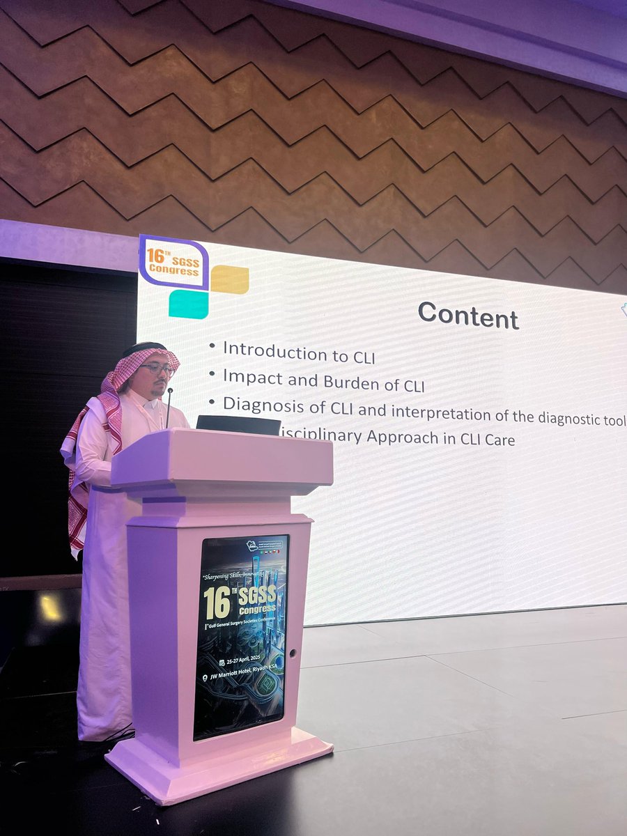 "Blood Flow Matters: The Fight Against Critical Limb Ischemia" by Dr. Abdullah Abdullah Revolutionary techniques to restore perfusion and avoid major amputations. 

#SGSS16 #SGSS2025
