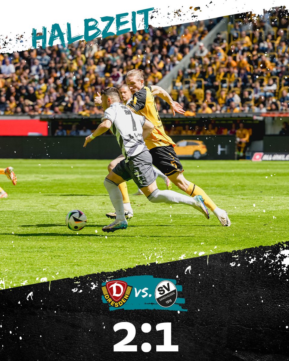 SV_Sandhausen's tweet photo. Nach dem frühen Rückstand trifft Greil zum Anschluss. Halbzeit in Dresden. ⏸️
#SGDSVS #SVS1916 #WirEchtAnders https://t.co/FiEK7103Qw