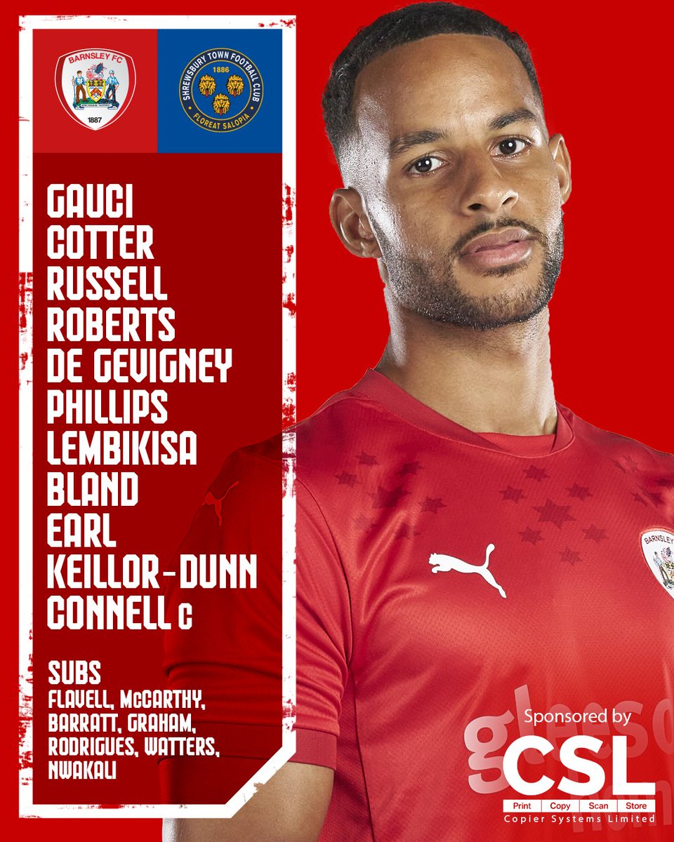 Barnsley FC (@barnsleyfc) on Twitter photo Our final 24/25 lineup here at Oakwell 👊
Kieran Graham makes the bench, stepping up from <a href="/AcademyBFC/">Barnsley FC Academy</a> 💪
Team news brought to you by <a href="/CopierSystems/">Copier Systems Ltd</a> 📋 Our final 24/25 lineup here at Oakwell 👊
Kieran Graham makes the bench, stepping up from <a href="/AcademyBFC/">Barnsley FC Academy</a> 💪
Team news brought to you by <a href="/CopierSystems/">Copier Systems Ltd</a> 📋