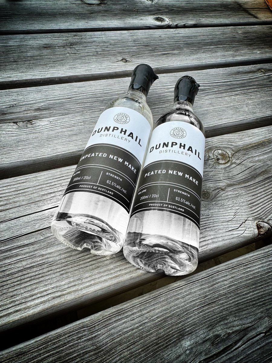 Now that’s what I call a weekend tasting treat. Peated and unpeated new make spirit from the Speyside based Dunphail Distillery. The core essence of what will become their single malt whisky. Rich, rounded and fruit forward even before they’v seen a cask. Both utterly delicious,