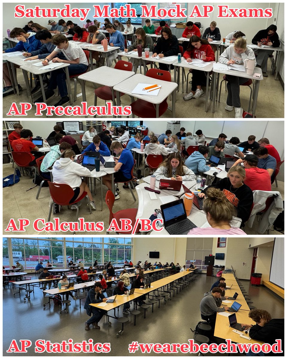 More than 115 <a href="/beechwood_tiger/">Beechwood Tigers</a> students are currently spending their Saturday morning taking mock exams for their AP math courses! Mr. Weyer, Ms. G, &amp; I are incredibly inspired by their dedication to academic excellence and pursuit of strong <a href="/APforStudents/">AP for Students</a> scores. #wearebeechwood