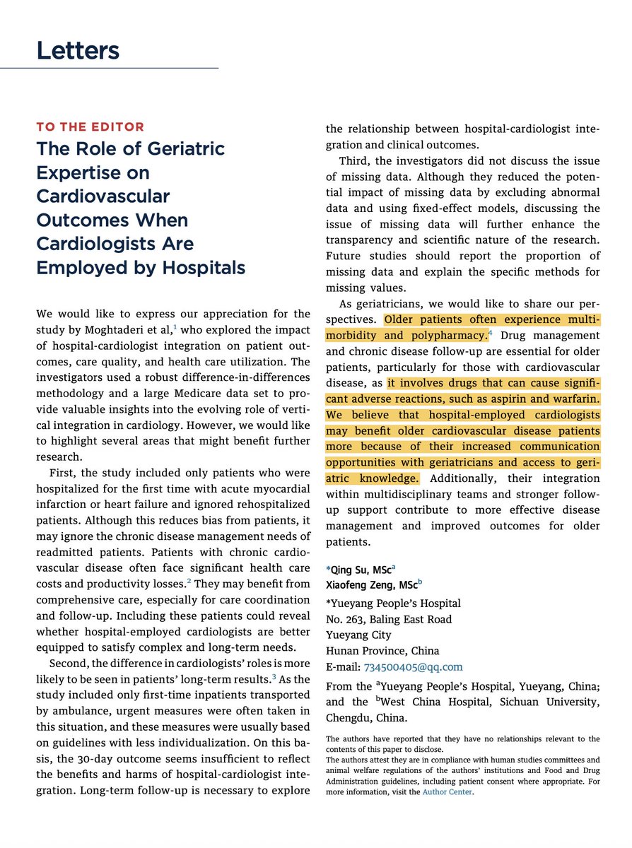 Abdulla A. Damluji, MD, PhD (@drdamluji) on Twitter photo The Role of Geriatric Expertise on Cardiovascular Outcomes When Cardiologists Are Employed by Hospitals: <a href="/JACCJournals/">JACC Journals</a>
🥸 Yes - totally agree.
😱This is how we will be doing it <a href="/ClevelandClinic/">Cleveland Clinic</a>
<a href="/MichaelGNanna/">Michael Nanna</a> <a href="/Ajar_Kochar/">Ajar Kochar</a> <a href="/DrAROrkaby/">Ariela Orkaby MD MPH</a> <a href="/minjikwak2/">Min Ji Kwak</a> <a href="/ParagGoyalMD/">Parag Goyal MD MSc</a>
👇👇👇 The Role of Geriatric Expertise on Cardiovascular Outcomes When Cardiologists Are Employed by Hospitals: <a href="/JACCJournals/">JACC Journals</a>
🥸 Yes - totally agree.
😱This is how we will be doing it <a href="/ClevelandClinic/">Cleveland Clinic</a>
<a href="/MichaelGNanna/">Michael Nanna</a> <a href="/Ajar_Kochar/">Ajar Kochar</a> <a href="/DrAROrkaby/">Ariela Orkaby MD MPH</a> <a href="/minjikwak2/">Min Ji Kwak</a> <a href="/ParagGoyalMD/">Parag Goyal MD MSc</a>
👇👇👇