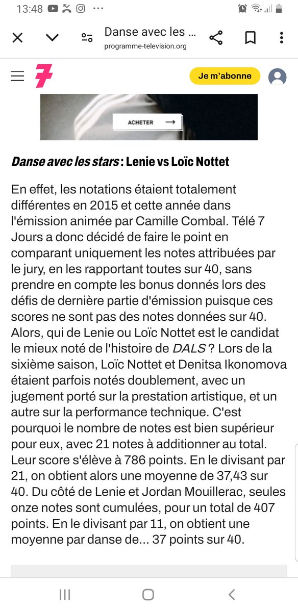 notahamie's tweet photo. #loicnottet conserve son trône du candidat le mieux noté de l'histoire de #DALS . #Lénie prend une belle deuxième place. https://t.co/45zQfhP2f0