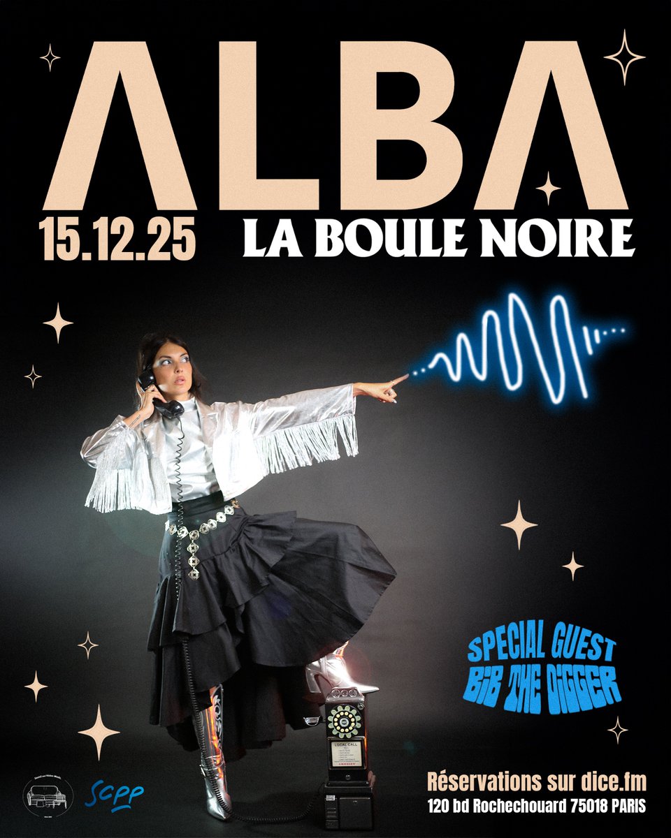 bonjouralba's tweet photo. Je poste plus ici MAIS 

COUCOUUU ! Je suis trop contente!!! je serai en concert à La Boule Noire le 15 décembre 🥳 avec mon band, des surprises et des guests ! Prenez vos places par ici —— >   https://t.co/a9LEyWO0ck https://t.co/MQj1B3NZqt