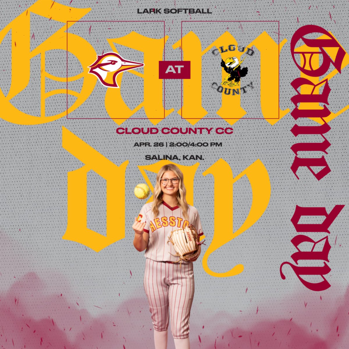 It's Gameday!
at Cloud County CC
📍 - Salina, Kan. (Bill Burke Sports Complex)
⏰ - 2/4 PM
📺 - kjcccsports.net/cloudcc/